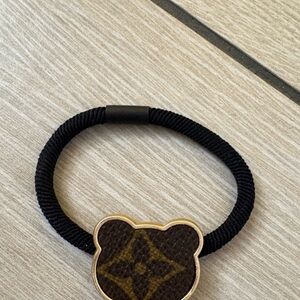 New upcycled Louis Vuitton Monogram Brown and Black Hair Accessory
